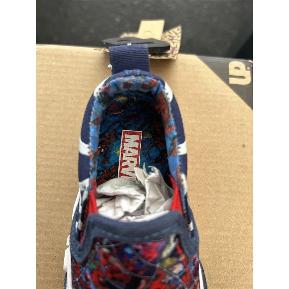 Marvel Spider-Man Slip On Sneakers‎ Size 5C NEW In Box, GROUND UP Blue/Red